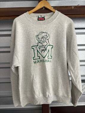 Vintage 90s Marshall University Thundering Herd Cartoon Crewneck Sweatshirt XL